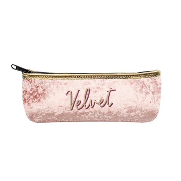 Velvet neoprene storage pouch with zippered closure, gusseted pouch, color stitching... from ASI 74710 Numo / NUMO