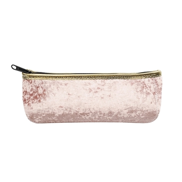 Velvet neoprene storage pouch with zippered closure, gusseted pouch, color stitching... from ASI 74710 Numo / NUMO