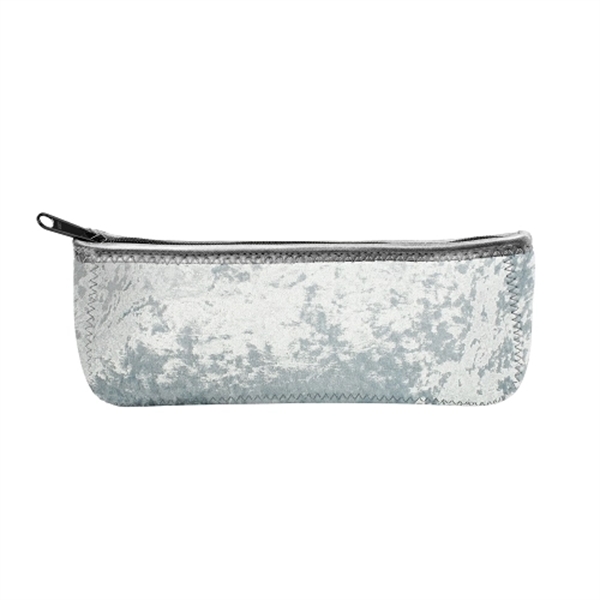 Velvet neoprene storage pouch with zippered closure, gusseted pouch, color stitching... from ASI 74710 Numo / NUMO