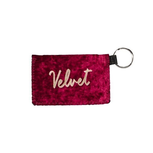 4.125" x 2.75" velvet neoprene card holder with split keyring.... from ASI 74710 Numo / NUMO