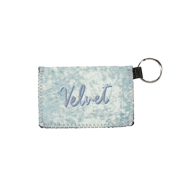 4.125" x 2.75" velvet neoprene card holder with split keyring.... from ASI 74710 Numo / NUMO