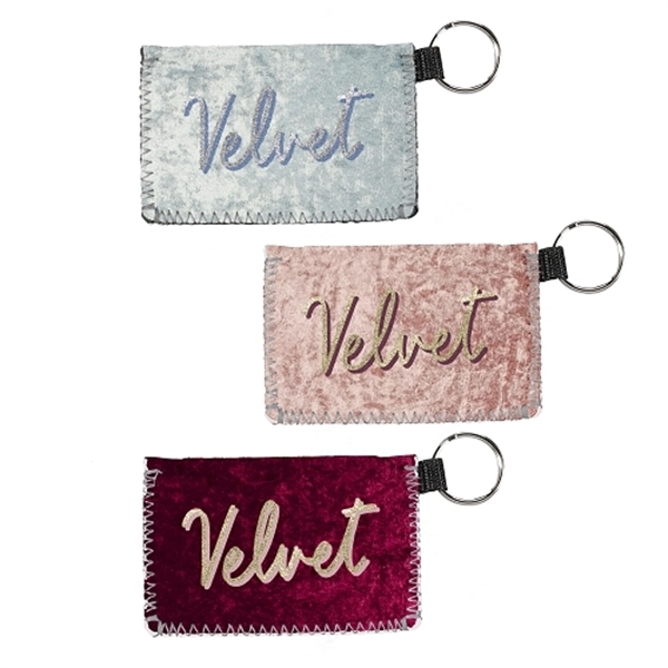 4.125" x 2.75" velvet neoprene card holder with split keyring.... from ASI 74710 Numo / NUMO