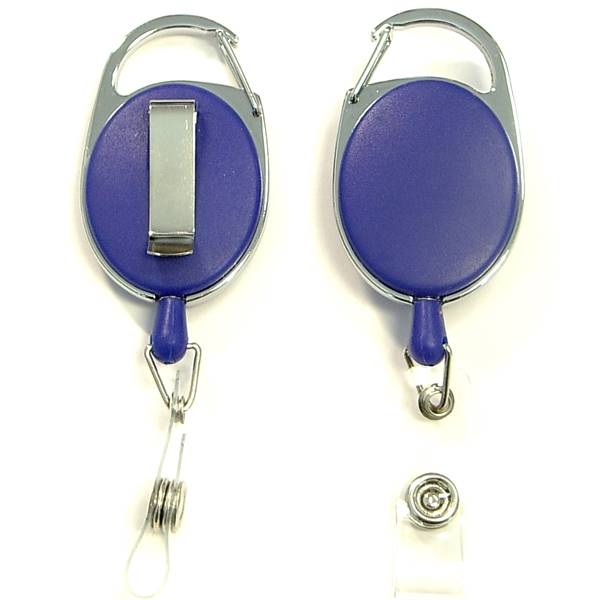 Oval shape retractable badge holder with clip... from ASI 74585 Nu Promo International / Nu Promo Line