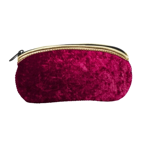 Velvet neoprene eyeglass case with zipper closure, colored stitching and bias... from ASI 74710 Numo / NUMO