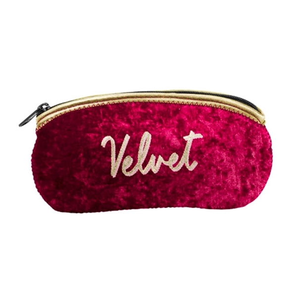 Velvet neoprene eyeglass case with zipper closure, colored stitching and bias... from ASI 74710 Numo / NUMO