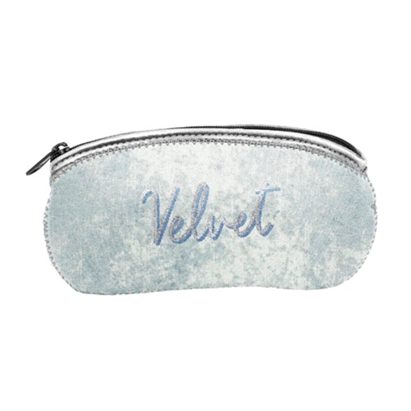 Velvet neoprene eyeglass case with zipper closure, colored stitching and bias... from ASI 74710 Numo / NUMO