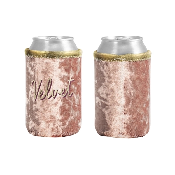 Velvet neoprene can insulator with sewn-in bottom, colored stitching and bias... from ASI 74710 Numo / NUMO