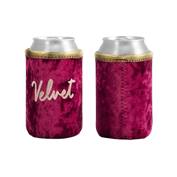 Velvet neoprene can insulator with sewn-in bottom, colored stitching and bias... from ASI 74710 Numo / NUMO