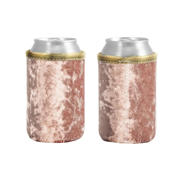 Velvet neoprene can insulator with sewn-in bottom, colored stitching and bias... from ASI 74710 Numo / NUMO