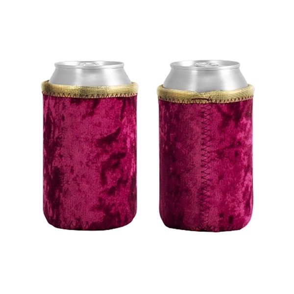 Velvet neoprene can insulator with sewn-in bottom, colored stitching and bias... from ASI 74710 Numo / NUMO