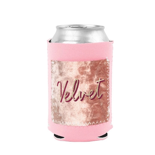 Neoprene can cooler with a velvet-neoprene pocket and customizable colored stitching.... from ASI 74710 Numo / NUMO Kolder