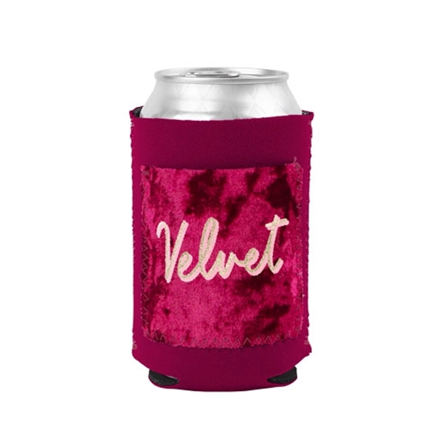Neoprene can cooler with a velvet-neoprene pocket and customizable colored stitching.... from ASI 74710 Numo / NUMO Kolder