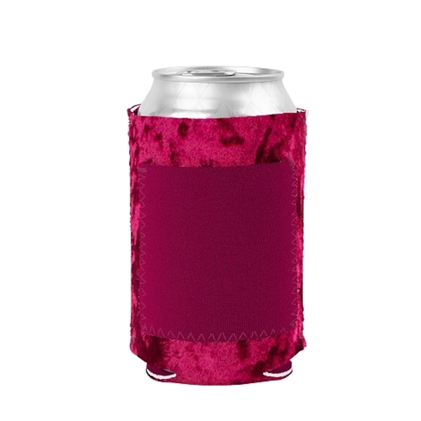 Velvet neoprene can cooler with customizable colored stitching and front pocket.... from ASI 74710 Numo / NUMO