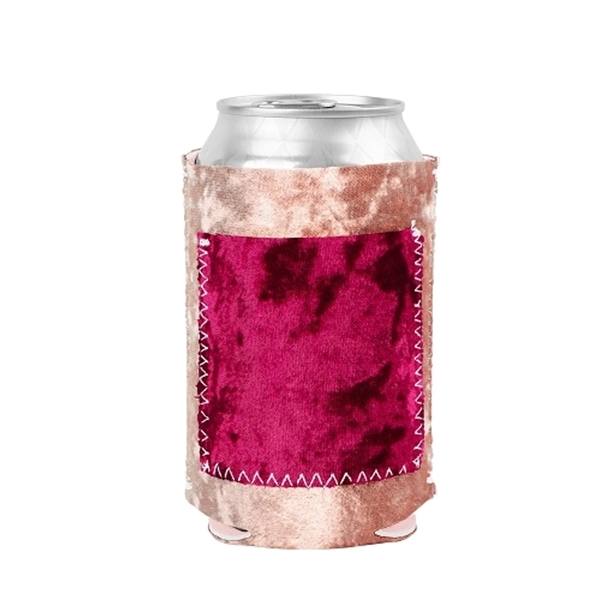Velvet neoprene can cooler with customizable colored stitching and front pocket.... from ASI 74710 Numo / NUMO