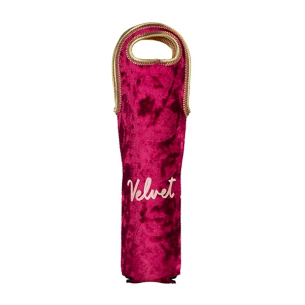 Velvet neoprene wine tote with dual carry handles, colored stitching and... from ASI 74710 Numo / NUMO Kolder