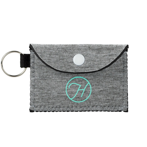 Heathered Jersey Knit Neoprene case with keyring and snap closure.... from ASI 74710 Numo / NUMO
