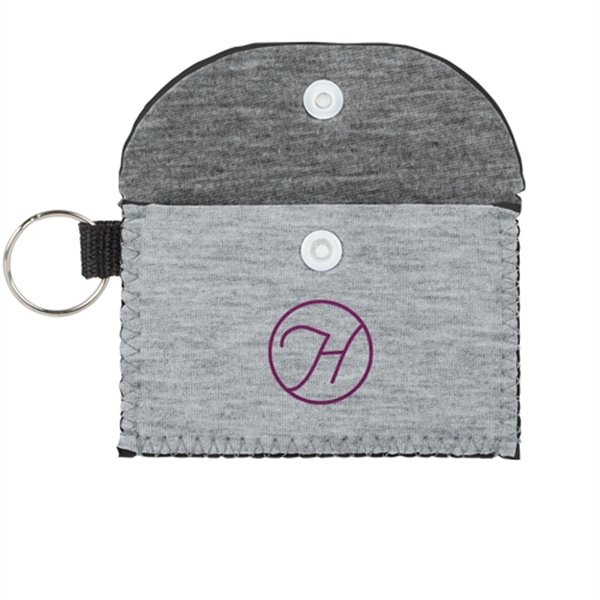 Heathered Jersey Knit Neoprene case with keyring and snap closure.... from ASI 74710 Numo / NUMO