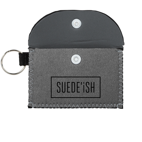 Suede-ish Neoprene case with keyring and snap closure.... from ASI 74710 Numo / NUMO
