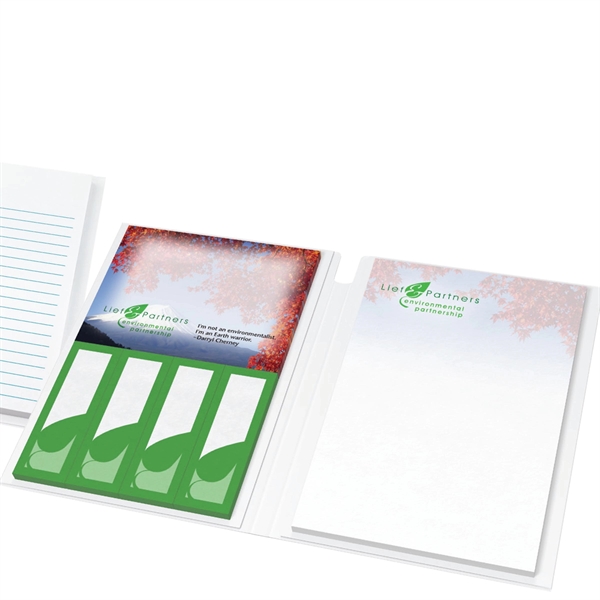 Journal that includes custom printed white note pad, custom printed page... from ASI 91240 3M/Promotional Markets Dept