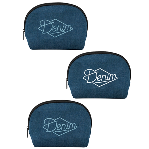 Denim Neoprene cosmetic kit for toiletries with zipper closure and gusset.... from ASI 74710 Numo
