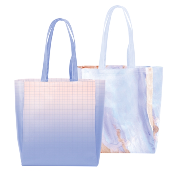 Two-handled tote with a gusset that measures 13" w x 14"... from ASI 74710 Numo