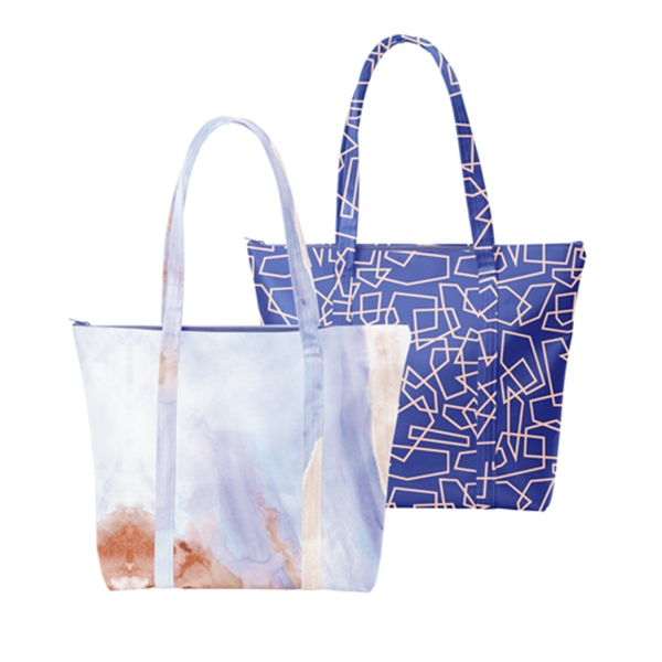 Large, gusseted, two-handled tote with zipper closure that measures 17.5" W... from ASI 74710 Numo