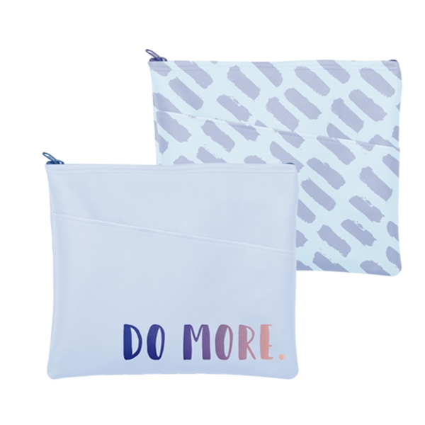 Large vegan leather document pouch with a zippered closure and diagonal... from ASI 74710 Numo