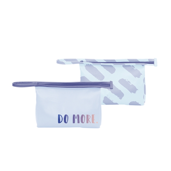 Small rectangle shaped, gusseted vegan leather pouch with a zippered closure,... from ASI 74710 Numo