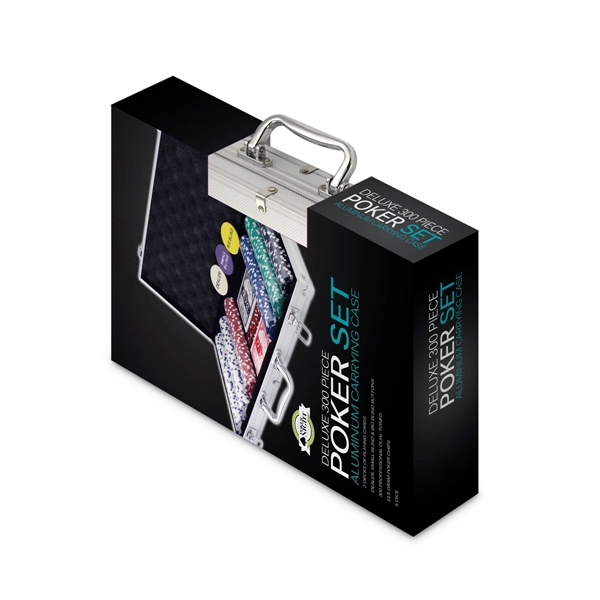 Aluminum Deluxe Poker Set, 300 Plastic 11.5 Gram Multi-Color Poker Chips,... from ASI 40544 Binaco / Binaline