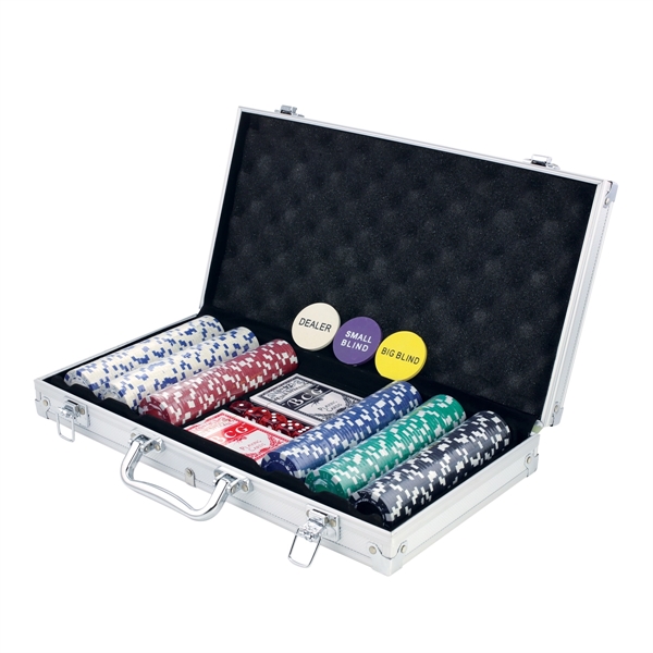 Aluminum Deluxe Poker Set, 300 Plastic 11.5 Gram Multi-Color Poker Chips,... from ASI 40544 Binaco / Binaline