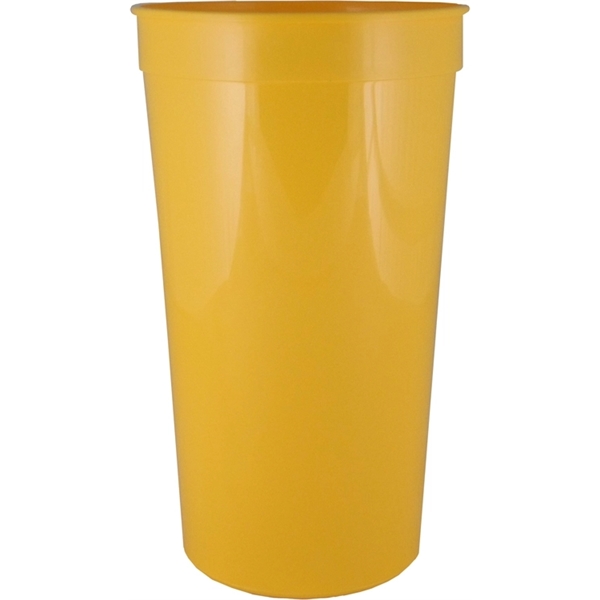 Durable 32 oz. smooth wall plastic stadium cup, ideal for events... from ASI 67075 Leprechaun Promotions, LLC / Leprechaun Promotions