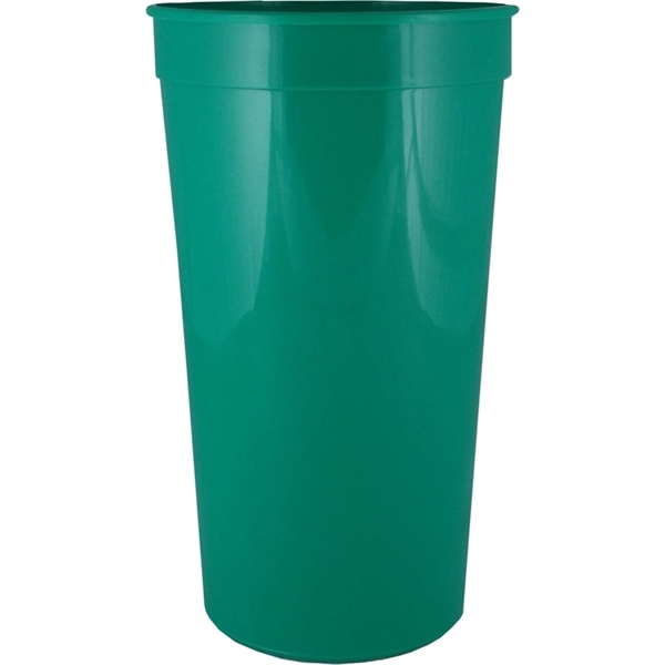 Durable 32 oz. smooth wall plastic stadium cup, ideal for events... from ASI 67075 Leprechaun Promotions, LLC / Leprechaun Promotions