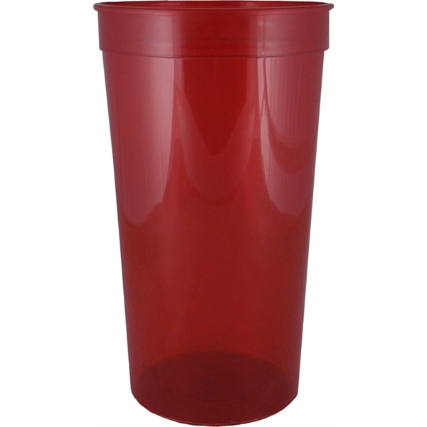 Durable 32 oz. smooth wall plastic stadium cup, ideal for events... from ASI 67075 Leprechaun Promotions, LLC / Leprechaun Promotions