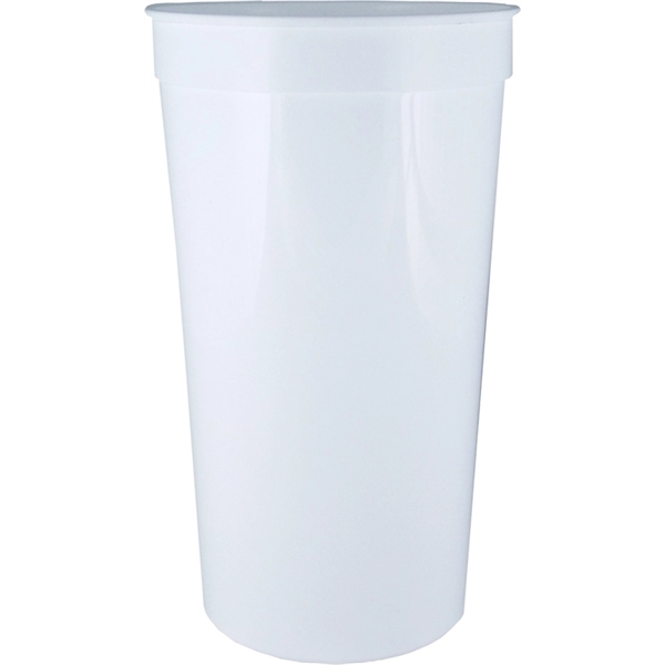 Durable 32 oz. smooth wall plastic stadium cup, ideal for events... from ASI 67075 Leprechaun Promotions, LLC / Leprechaun Promotions