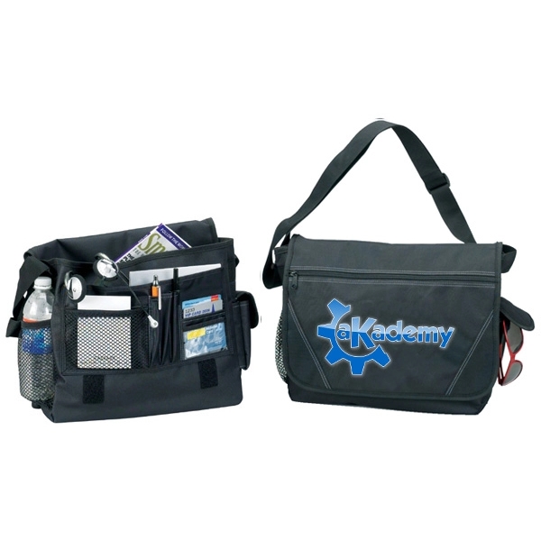 Messenger bag with full organizer, a front zipper pocket, two side... from ASI 30442 Above & Beyond Advertising Products / PromoAdLine