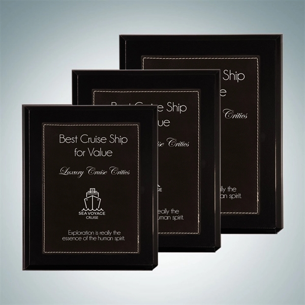 High gloss Blackwood plaque with a black/silver leather plate and available... from ASI 47791 Best Deal Awards