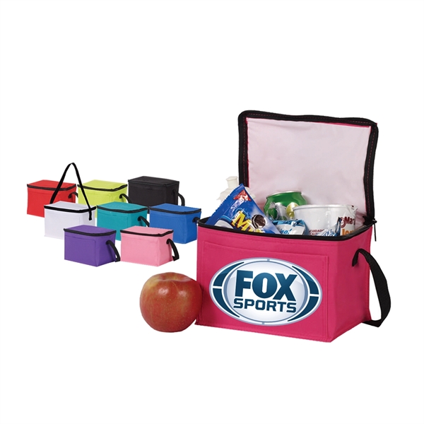 6 can insulated cooler with open from pocket and PEVA lining.... from ASI 30442 Above & Beyond Advertising Products / PromoAdLine