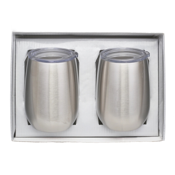 Stainless Steel Stemless Wine Tumbler Gift Set... from ASI 46755 Cosmo Promos