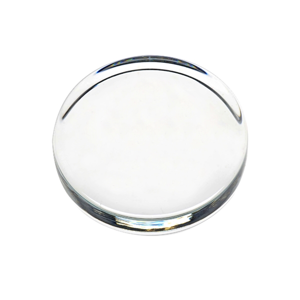 1" x 3.5" flat round paperweight made of glass.... from ASI 71920 Moderne Glass Company Inc / Glass America®