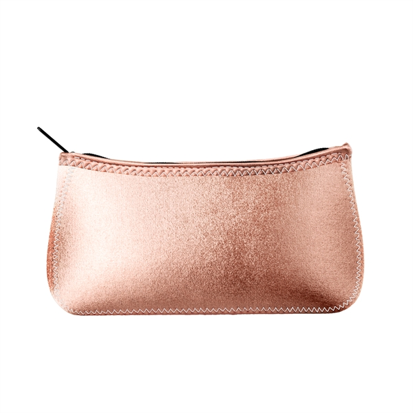 Metallic neoprene storage pouch with zippered closure, color stitching and bias... from ASI 74710 Numo