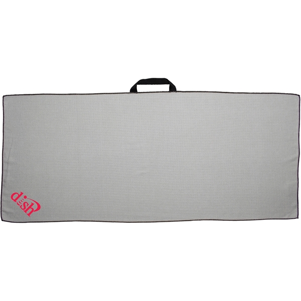 17" x 40" golf towel made of an 85/15 polyester and... from ASI 57653 Gold Bond