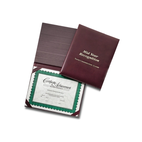 Certificate Presenter. Holds 8-1/2" x 11" Certificate. With padded covers, turned... from ASI 97490 ZZ REMOVED - Winston Manufacturing / Wizzer/Winston Leather