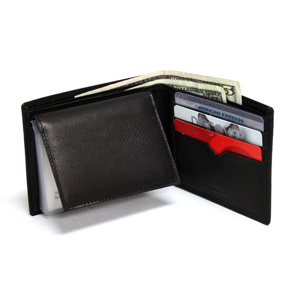 RFID protected. Made of lamb skin, with pocket divider, 6 clear... from ASI 79384 Preferred Nation Inc