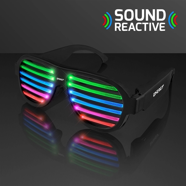 Blank or Imprinted. Rechargeable Sound Reactive LED Rave Glasses... from ASI 34194 ALightPromos