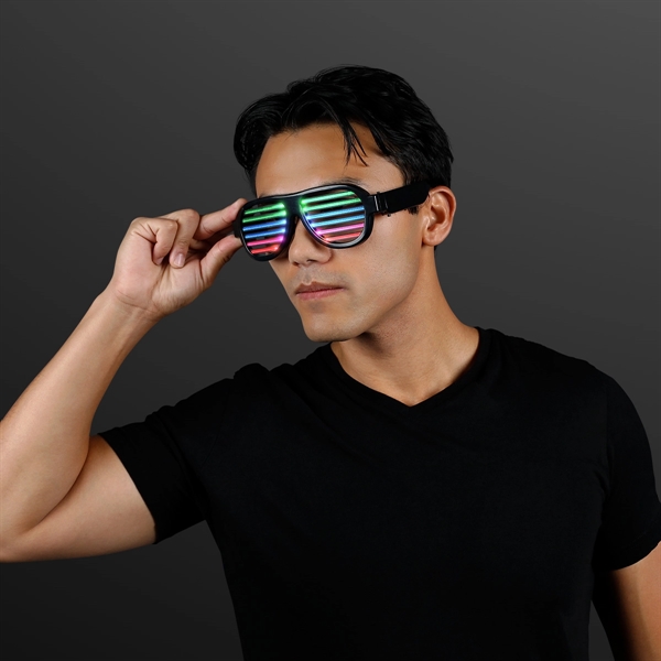 Blank or Imprinted. Rechargeable Sound Reactive LED Rave Glasses... from ASI 34194 ALightPromos