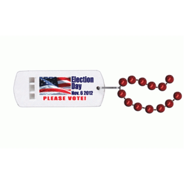 Festive Mardi Gras beads with 3-tone whistle... from ASI 56100 Gemini Ind Inc / Gemini Line™