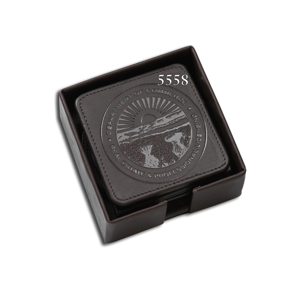 Square Ultimate Coaster Holder.... from ASI 97490 ZZ REMOVED - Winston Manufacturing / Wizzer/Winston Leather