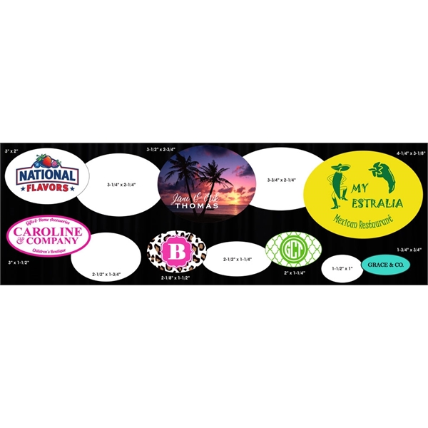 Oval labels in a variety of sizes.... from ASI 79541 Print Appeal,Inc. / Print Appeal