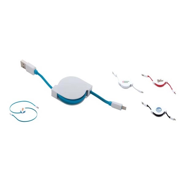 Retractable USB to Micro-USB/Charger Cable... from ASI 46755 Cosmo Promos