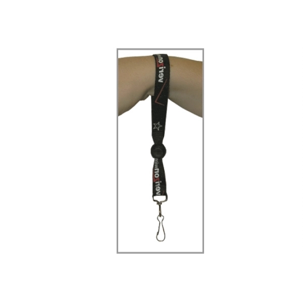 17" x 3/4" knit polyester adjustable wrist lanyard with silkscreen imprint.... from ASI 30250 AZX Sport USA